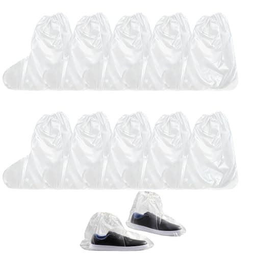 10 Pcs Waterproof Shoe Covers,Shoe Covers Disposable,Non-Slip And Waterproof,Transparent Plastic Shoes Covers,Tear-Resistant,Effectively Protects Shoes From Getting Wet,Suitable For Rainy Days;Unisex