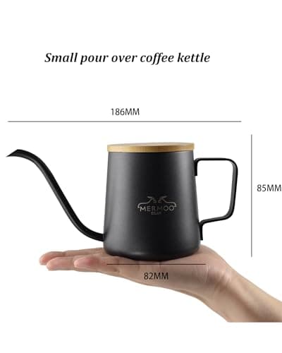 MERMOO YILAN Pour Over Coffee Kettle with Wooden Lid 350ml Coffee Maker — view 2