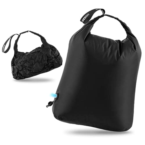 ByYear Travel Laundry Bag, Pump-free Vacuum Compressible Laundry Bag, Black