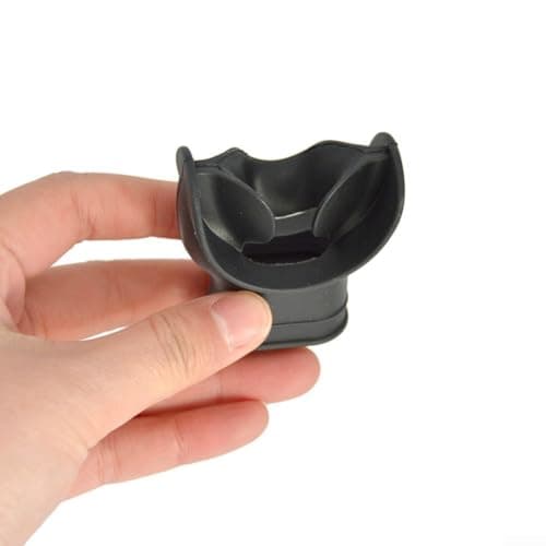 QuivyLivy Silicone Snorkel Mouthpiece with Tongue Rest for Scuba Diving Regulators, Comfortable Bite Guard to Reduce Jaw Fatigue, Secure Zip Tie Slots, (Cool Black) — view 6
