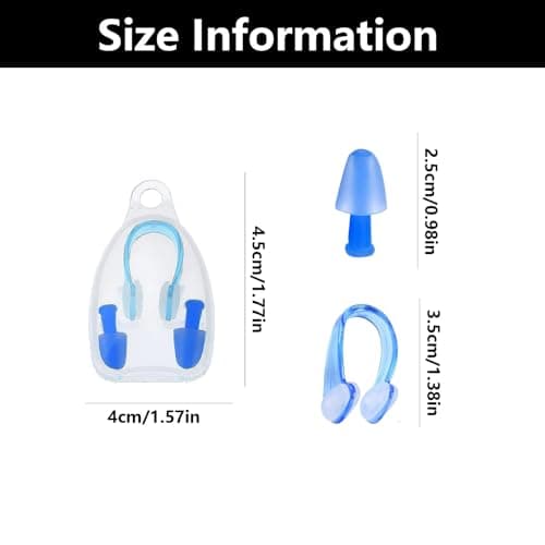 3 Pcs Nose Clips Swimming, Silicone Nose Plugs & Earplugs Sets, with Storage Box, for Adults, Kids, Women & Men - Swimming, Water Sports & Pool (Black,Blue,Pink) — view 2