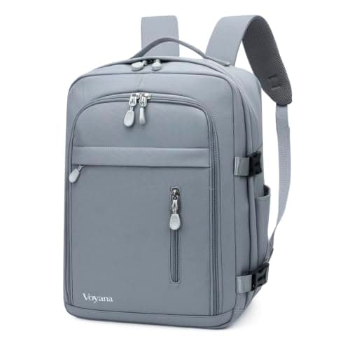 Voyana Travel Backpack, Cabin Bag, 40x30x20cm, fits 15.6 Inch Laptop, Ryanair, Wizz Air and other european carriers Compliant. Multiple pockets (Grey) — view 2