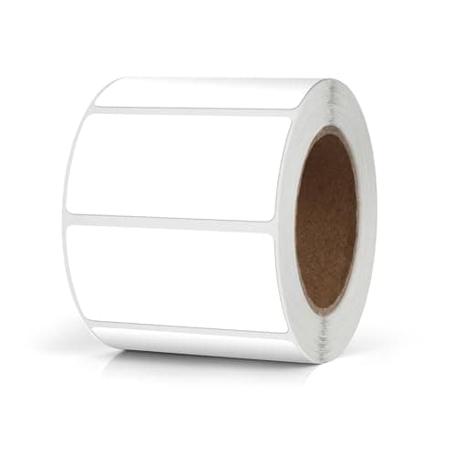 Meitaat White Rectangular Labels 50 x 25mm Blank Stickers Roll 500 Pcs