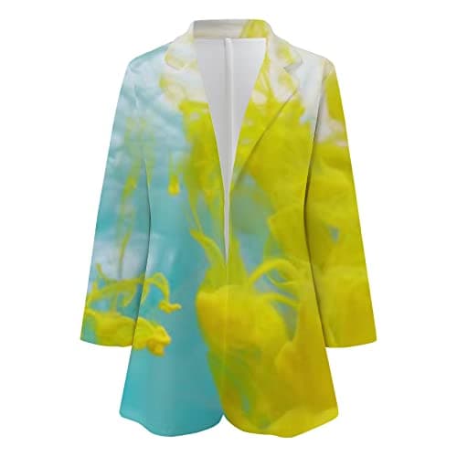 Suit Carriers for Women Jackets - Womens Casual Solid Color Suit Long Sleeve Loose Suit (Yellow M) — view 2