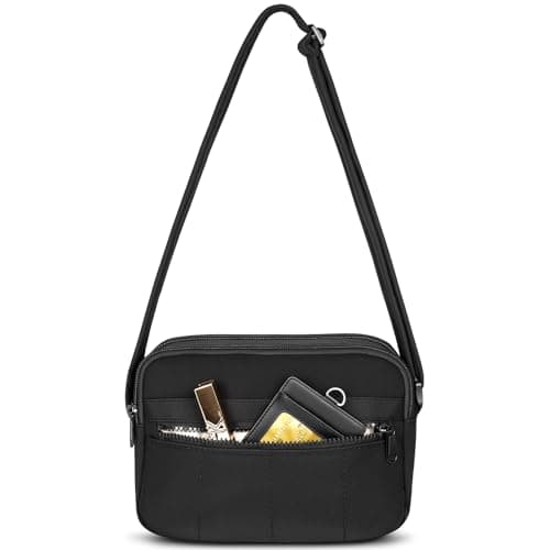 ABOHU Crossbody Bag for Women, Trave Crossbody Purse Puffy Quilted Shoulder Handbag with RFID Blocking Slots, Waterproof Nylon Anti Theft Messenger Bag for Travel Shopping Appointment Daily