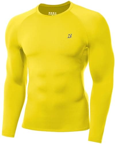 Roadbox Men's Compression Top, Long Sleeve Running Base Layer, Quick-Drying