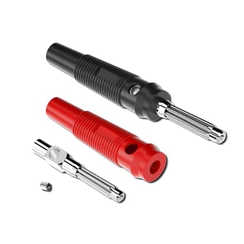 Cleqee 4mm Banana Plugs Stackable Screw Type Solderless 10PCS Red&Black — view 2