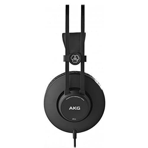 AKG K52 High Performance Closed-Back, Monitoring Studio Headphones, Wired, Lightweight Design, 3.5mm and 1/4" adapters, 3m Cable - Black — view 3