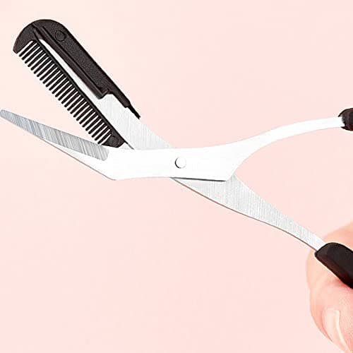 Professional Eyebrow Scissors Eyebrow Trimmer Eyebrow Remover Shaping Cut Comb Eyebrow Shaving Scissors Comb Hair Remover Beauty Tool with Non Slip Finger Grips for Men Women — view 6