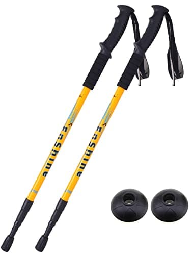 2 X Hikehobby® Antishock With Handle Trekking Walking Hiking Stick Pole (yellow)