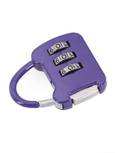 3 Digit Zinc Alloy Padlock Resettable Code Lock(Purple) — view 2