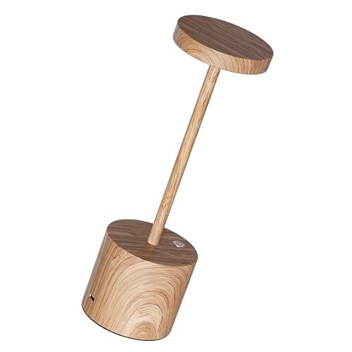 Barryca 2 Pack Cordless Rechargeable Table Lamp, 3 Color Temperature & Dimmable, IP54 Waterproof Battery Operated Portable LED Light for Outdoor, Patio, Restaurant, Bedside, Shower (Bamboo) — view 2