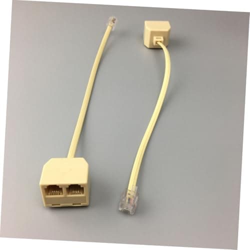 jojofuny 5 Pcs Rj11 Socket Splitter Telephone Plug Adapter Beige Plastic — view 3