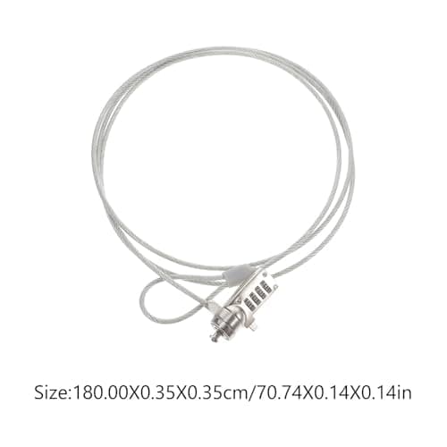 Portable Laptop Security Lock Cable with 10000 Combinations, Silver — view 2