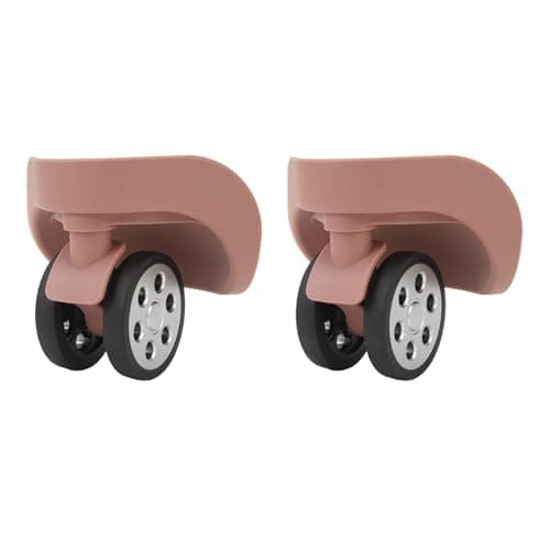 CFTGIW 2Pcs Luggage Wheels 360 Degree Rotating Quiet Antiwear ABS Rubber Suitcase Caster with Screws for Replacement Repair Rose Gold Wheels Strong with Can Bearing Luggage (Pink Gold)