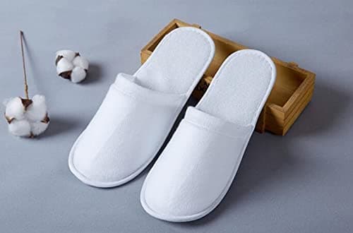 DBOO Disposable Slippers - Closed Toe Spa Slippers for Women, Hotel, Travel & Home Use (White) — view 3