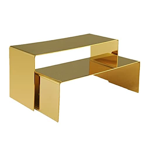 U/ Gold Stainless Steel Handbag Shoe Display Stand Racks 2PCS/SET/PACK