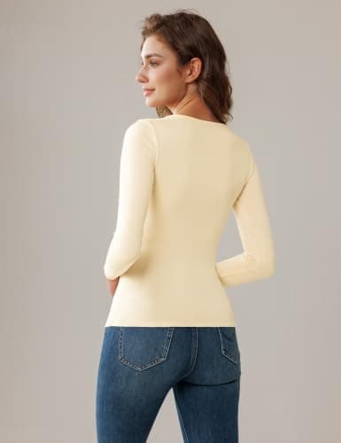 Harlamvar Ladies Long Sleeve Tops Outdoor Workout Fitted Base Layer Shirt — view 3