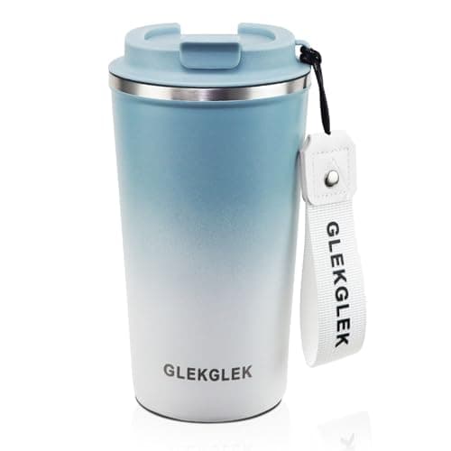 GLEKGLEK 500ml Insulated Travel Mug with Lid and Strap