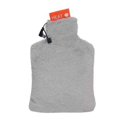 USB Rechargeable Hot Water Bottle, 3 Heat Settings Electric Heating Pad with Auto Shut-Off, Portable Flannel Warmer for Home, Office, Travel