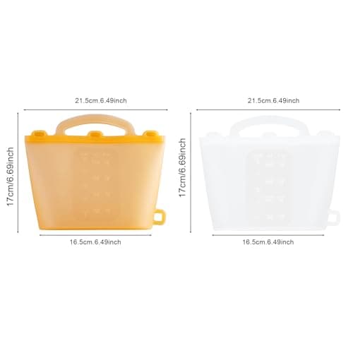 SUNNYNEST 4pcs Reusable Freezer Bags Leak-Proof Silicone Food Storage Containers Bag Food Preservations Fridge Fruit Pouches for Kitchen, Fridge, Travel & Office Use (Yellow) — view 2