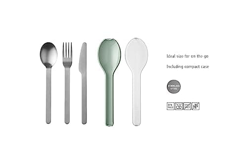 Mepal – Cutlery 3-piece Set Ellipse – Cutlery Set On The Go - Consists of A Knife, Fork & Spoon - Cutlery Set with Travel Case – Stainless Steel - Nordic Blue — view 3