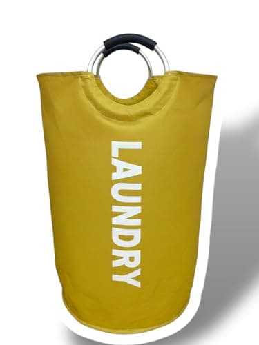 Laundry Basket with Handles – Foldable Laundry Bag (Mustard Gold, XL)