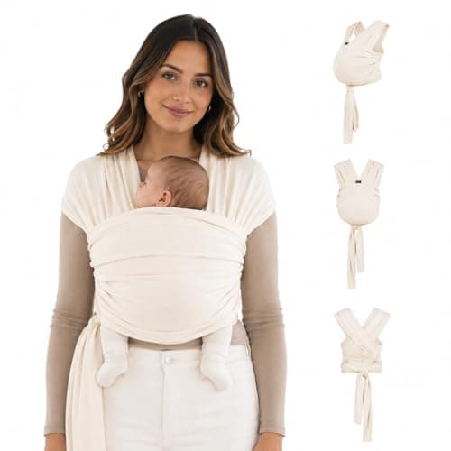 For Your Little One Organic Baby Wrap Carrier, Machine Washable at 30°C, Organic Cotton, Newborn to Toddler, Birth to 15kg (Cream) — view 3