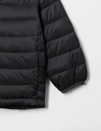 Amazon Essentials Boys' Lightweight Water-Resistant Packable Hooded Puffer Jacket, Black, 9 Years — view 5