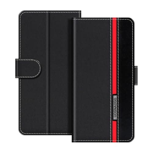 UOGNADGD Striped Leather Case for Murphy 3.7 inch e-book - Black