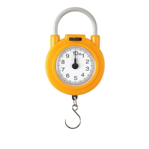 Portable Spring Scale with Hook,Iron Hook Scale,Hanging Mechanical Scale,Multi-Purpose Mini Scale,Luggage Hand Scale for Fishing Grocery(yellow)