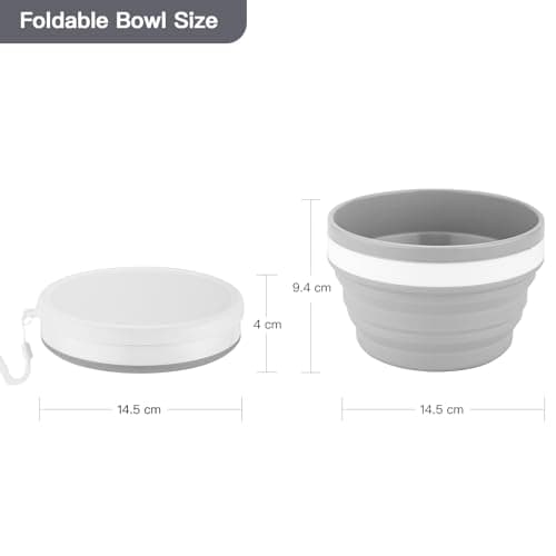 Foldable Mess Kit, ISFORU Portable Collapsible Camping Cups Bowls with Cutlery Set, Microwave Oven Available Food Grade Silicone for Travel Outdoor Hiking and Picnic for 1 — view 4