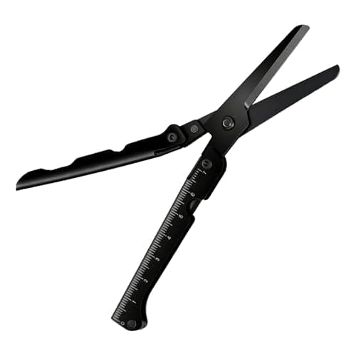 Elprico Folding Scissors with Built-in Ruler, Portable Iron Pocket Shears — view 6