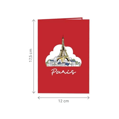 papercrush® Pop-Up Card Paris - Travel Voucher or Money Gift for Paris Travel, 3D Giftcard for Weekend Trip & Wedding Anniversary, Romantic Anniversary Present for Her, Short Holiday Birthday Card — view 4