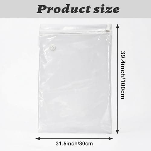 2 Pack Large Vacuum Storage Bags, 100 x 80 cm Vacuum Bags for Travel, White — view 2