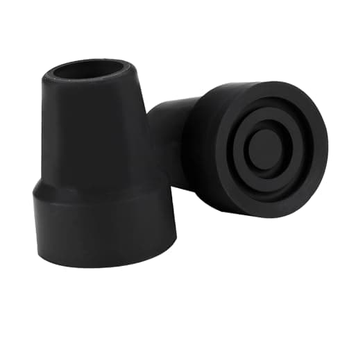 2 Pcs Heavy Walking Stick Rubber Ends, 19 mm Black Walking Stick Ferrules, Durable Crutches Rubber Ends, Anti-Slip Walkings Pole Rubbers Tips for Elderly Crutches Adult Hiking Crutches
