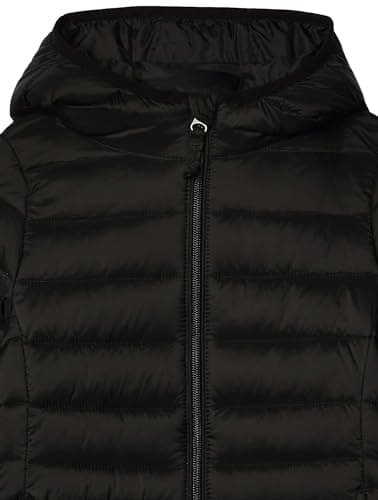Amazon Essentials Girls' Lightweight Water-Resistant Packable Hooded Puffer Jacket, Black, 10 Years — view 3