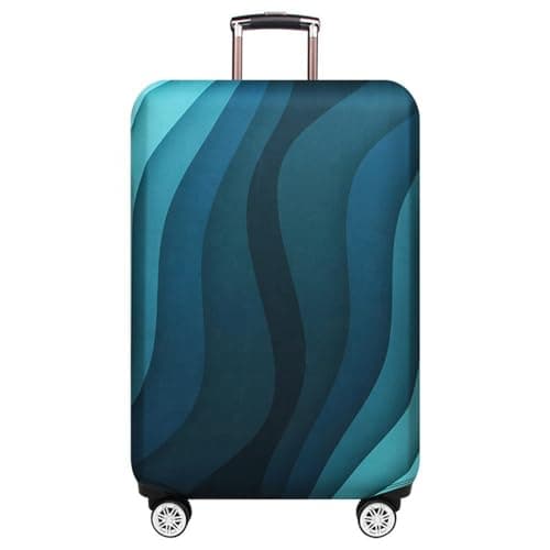 Printed Design Travel Trolley Case Cover Protector Washable Suitcase Cover Luggage Storage Covers for 18-32 Inch Luggage Cover (green, S for 18"-21"inches case)