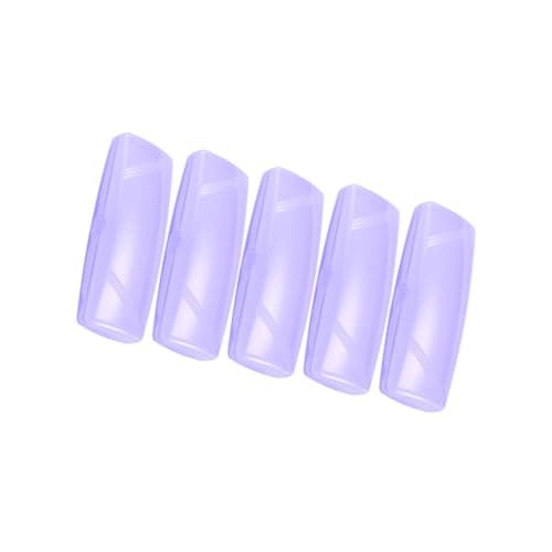 TOPPERFUN 5pcs Portable Plastic Glasses Case Purple Eyeglasses Box
