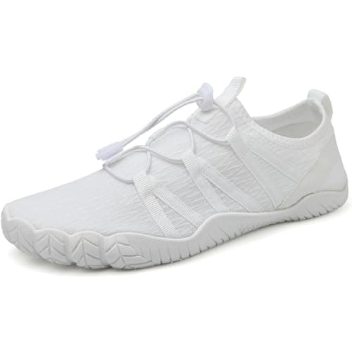 Water Shoes for Men Women Barefoot Aqua Shoes Quick Dry Beach Pool White