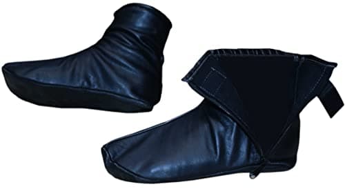 Shanan Men Women Unisex Real Black Sheep skin Leather Socks with Fleece Lined Sizes 6 to 11, Black, 6.5 UK — view 3