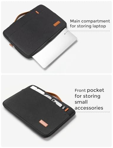 DOMISO 17 inch Laptop Sleeve Protective Case Cover Compatible with 17-17.3 inch HP Dell ASUS Lenovo Chromebook,Waterproof Computer Cases Bag with Handle,Black — view 3