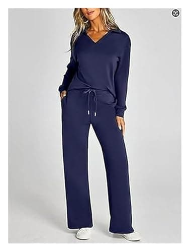 BQLFPOIHP Constituent Clothing,Constituent Travel Outfit,Women's 2 Piece Sets Outfits Casual Long Sleeve Sweatsuits Sets(Dark Khaki,L) — view 4