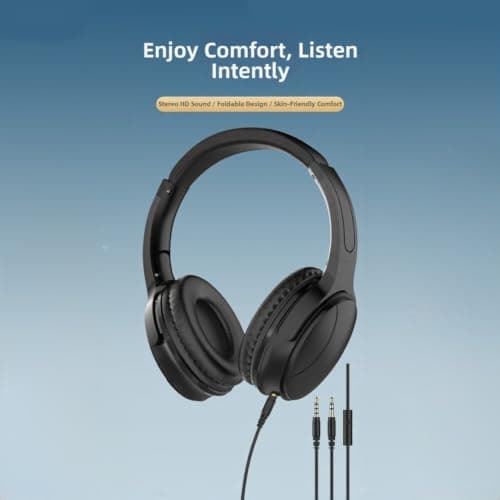Lightweight 3.5mm Headphones Foldable for hifi Sound Lightweight(microphone) — view 2