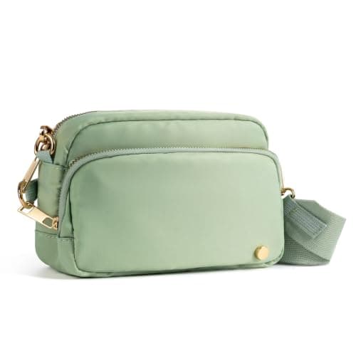 Anti Theft Crossbody Bag for Women, Slash-resistant RFID Blocking Travel Purses, Small Shoulder Bag Handbag, Nylon, Sage Green