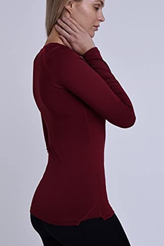 TCA Super Thermal Top Women - Ladies Thermal Vest - Thermals Womens - Ski Base Layer Women - Workout Tops for Cold Weather - Cabernet, L — view 3