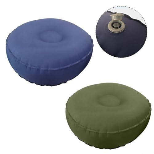 Meditation Floor Cushion, Yoga Bolster Pillow Balance Inflatable Yoga Cushion Footrest Pillow For Leisure Travel Fitness Outdoor Foldable Pedal 42X42x15cm Dark Blue Olive Green (Olive green) — view 4