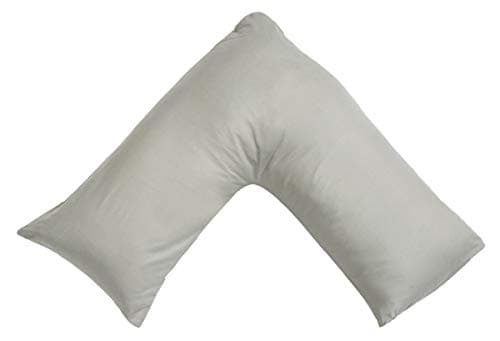 CnA Stores Orthopaedic V-Shaped Pillow Extra Cushioning Support For Head, Neck & Back (Silver, V-pillow With Cover)