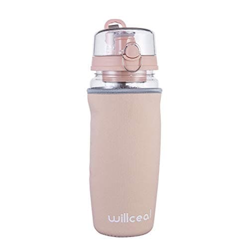 willceal Fruit Infuser Water Bottle 32oz Durable, Large - BPA Free Tritan,Flip Lid, Leak Proof Design - Sports, Camping (Rose Gold) — view 2