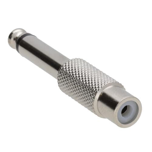 kenable RCA Phono Socket to 6.35mm Mono Jack Plug Metal Adapter